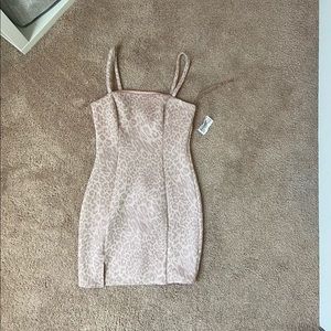 baby pink cheetah mini dress